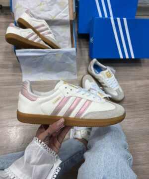 Adidas Samba Premium Branco e Rosa Atacado