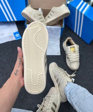 Adidas Superstar Premium Bege Dourado Atacado 2
