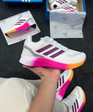 Adidas Falcon Premium Branco Rosa e Laranja