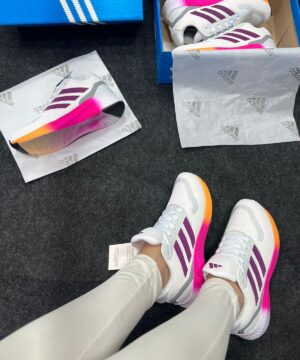 Adidas Falcon Premium Branco Rosa e Laranja 4