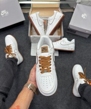 Air Force Prime Luxo Branco e Marrom Atacado 2