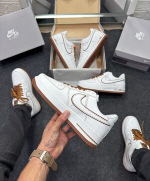 Air Force Prime Luxo Branco e Marrom Atacado 5