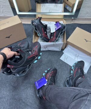 Mizuno Wave Prophecy 14 Preto e Vermelho Atacado 6