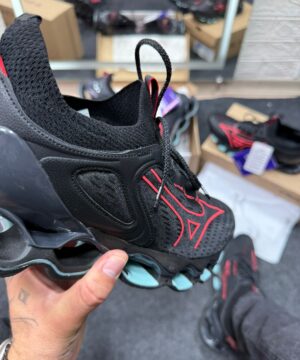 Mizuno Wave Prophecy 14 Preto e Vermelho Atacado 7