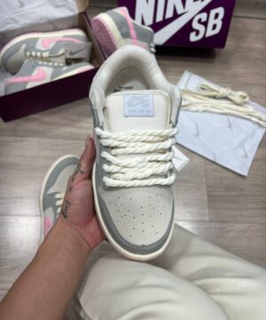 Nike SB Dunk Low Premium Cinza e Rosa Atacado 4