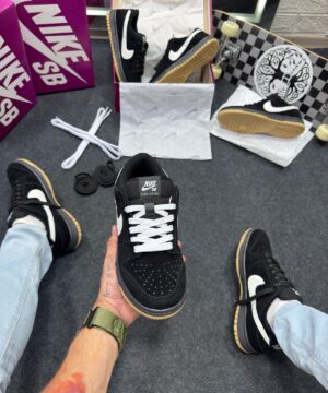 Nike Sb Dunk Low Pro Preto Camurca Atacado 3