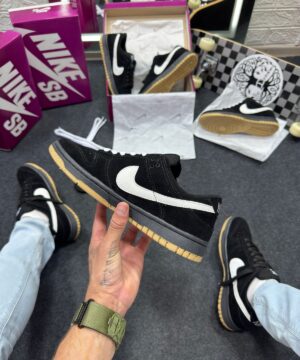 Nike Sb Dunk Low Pro Preto Camurca Atacado 5