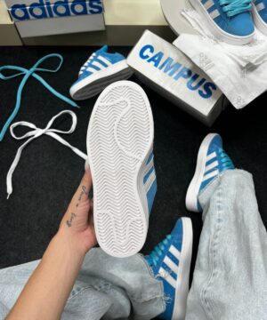 Adidas Campus Sintetico Camurca Azul Bebe 3