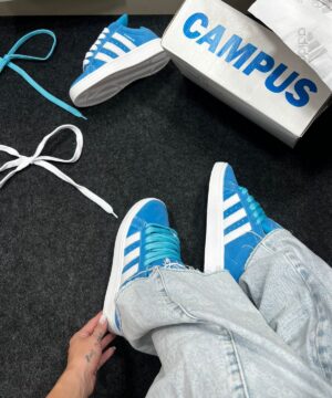 Adidas Campus Sintetico Camurca Azul Bebe 4