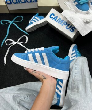 Adidas Campus Sintetico Camurca Azul Bebe 5