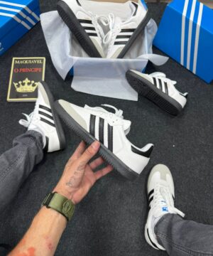 Adidas Samba Premium Branco e Preto Atacado 6
