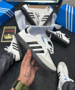 Adidas Samba Premium Branco e Preto Atacado 9