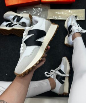 New Balance 327 Branco e Preto Feminino Atacado 3