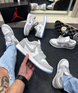 Nike Air Jordan Low Premium Branco e Cinza