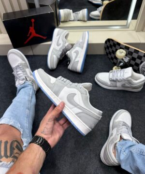 Nike Air Jordan Low Premium Branco e Cinza 5