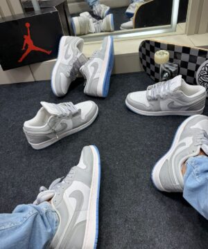 Nike Air Jordan Low Premium Branco e Cinza 7
