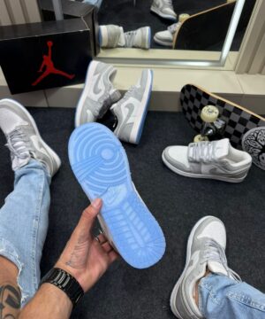 Nike Air Jordan Low Premium Branco e Cinza 8