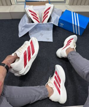 Adidas Adizero Evo SL Off White e Vermelho 5