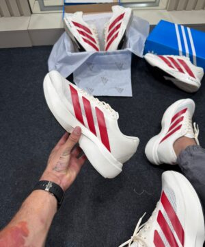 Adidas Adizero Evo SL Off White e Vermelho 9