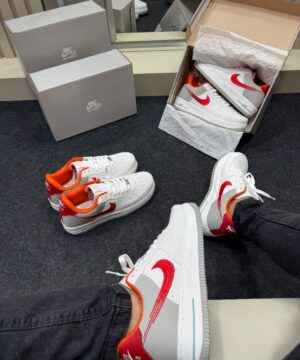 Air Force 1 Premium Branco Vermelho Laranja 10