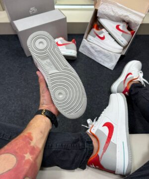 Air Force 1 Premium Branco Vermelho Laranja 3