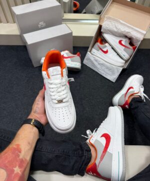 Air Force 1 Premium Branco Vermelho Laranja 4