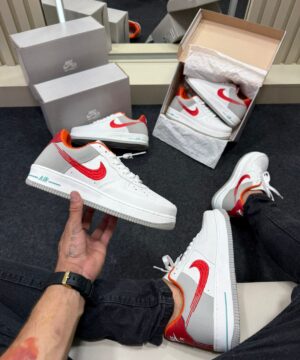 Air Force 1 Premium Branco Vermelho Laranja 5