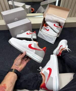 Air Force 1 Premium Branco Vermelho Laranja 8