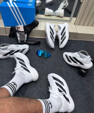 Adidas Adizero Branco e Preto Masculino 6