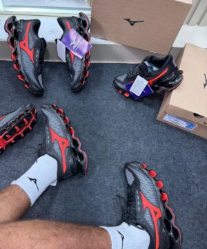 Mizuno Wave Prophecy 15 Premium Preto Vermelho 9