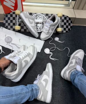 Nike SB Dunk Low Branco Cinza Masculino 5