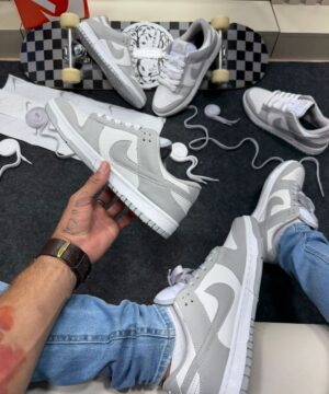 Nike SB Dunk Low Branco Cinza Masculino 6