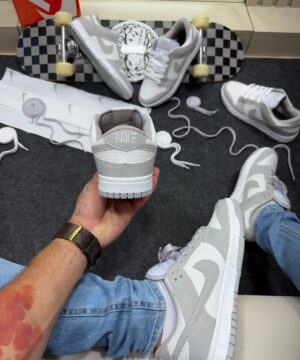Nike SB Dunk Low Branco Cinza Masculino 7