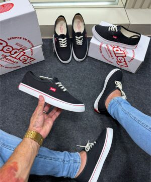 Tênis Redley Vulcanizado Premium Preto e Branco