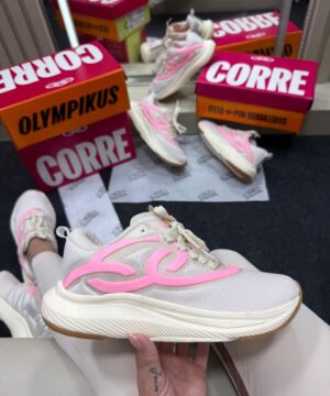 Olympikus Corre 2 Premium Off White e Rosa 2