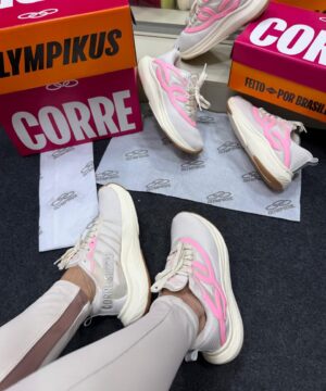 Olympikus Corre 2 Premium Off White e Rosa 4