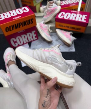 Olympikus Corre 2 Premium Off White e Rosa 6
