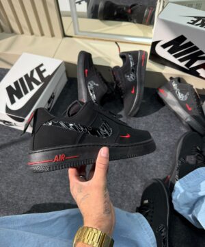 Air Force 1 Premium Preto Vermelho