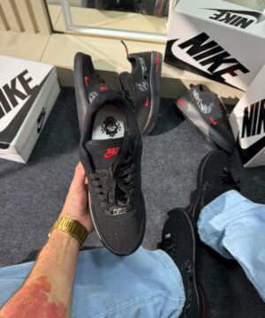 Air Force 1 Premium Preto Vermelho 6