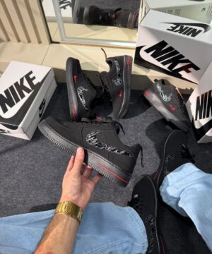 Air Force 1 Premium Preto Vermelho 7