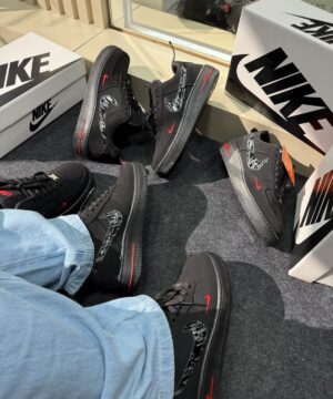 Air Force 1 Premium Preto Vermelho 9